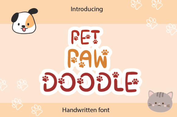 Pet Paw Doodle: A Playful Font for Creative Digital Brands