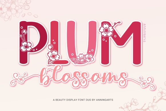 Plum Blossoms Duo: A Bold & Delicate Font Partnership